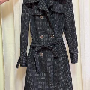 Black Polka Dot Trench Coat